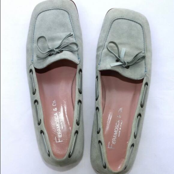 Fieramosca Italy Square Toe Suede Driving Mocs - Picture 1 of 7